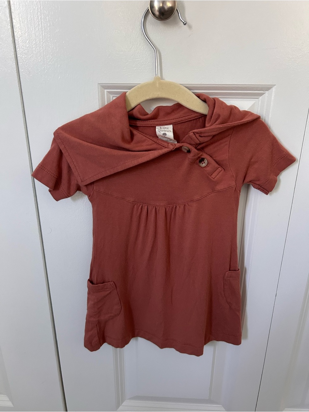 Kate Quinn 6-12 months mauve color bamboo collared pocket dress